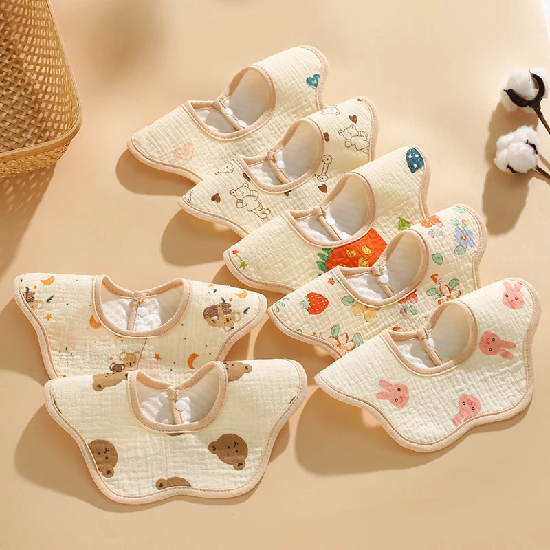 1개입  턱받이, 흡수성 침 타월, 방수 면 거즈  트림 천, 남아 여아용 반다나 스카프, 수유용 턱받이