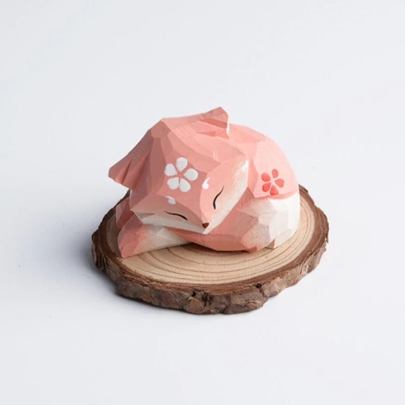 

Handmade Keyring Wooden Fox Wood Carving Animal Handicraft Ornaments Bag Keychain Pendant Custom Anime Key Chain Birthday Gift