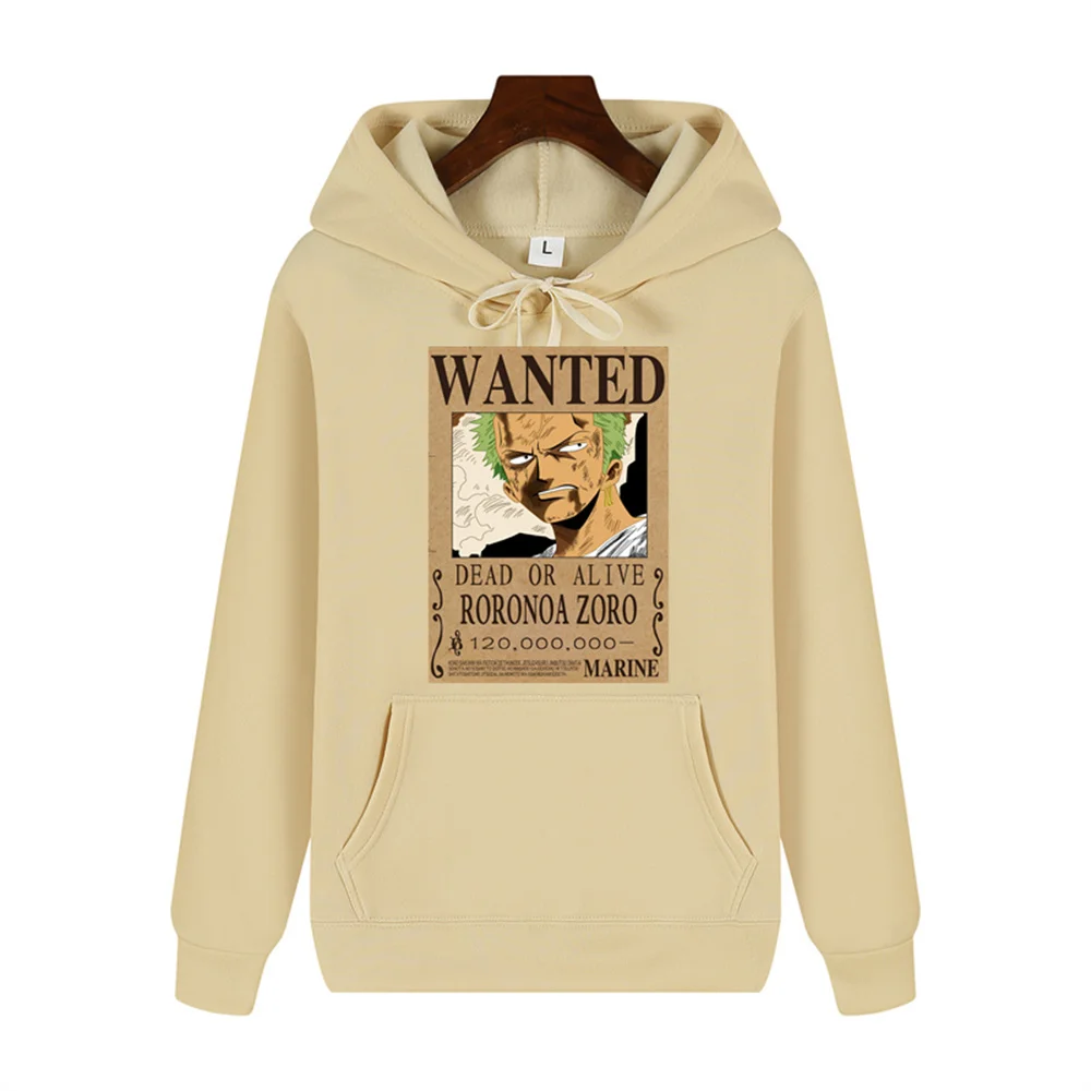 thumbnail image 1 of Sudadera con capucha de una pieza con estampado de Roronoa Zoro Wanted para hombre, ropa cómoda, gruesa, de alta calidad, informal, a la moda, cálida, de calle, Otoño e Invierno, 1 of 5