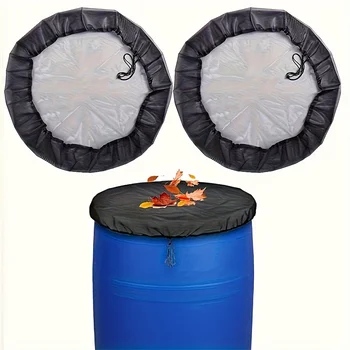 2/4pcs  Heavy-Duty Polyester Mesh rain barrel covers with Drawstring Closure  for Outdoor, Compatible with Standard Rain Barrels