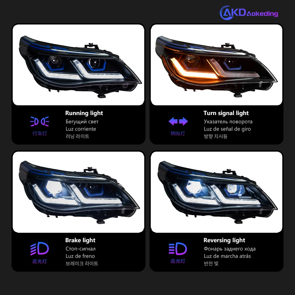 BMW E60 523i 530i,エンジェルアイ,2003-2010用の車のヘッドライト 