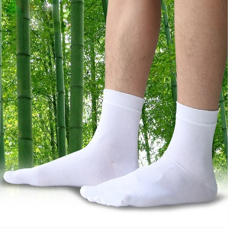 Men Socks Bamboo Fiber Breathable Deodorant Sport Socks High Tube Solid Color Elastic Business Men Short mens socks