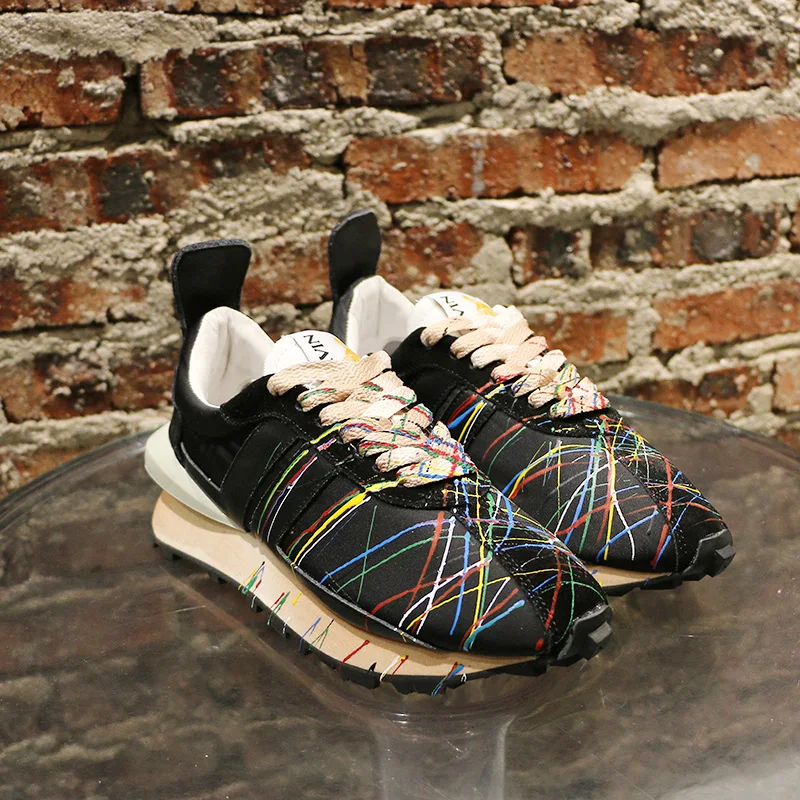 2022 New Graffiti Gump Shoes women's Leather Thick Soles Casual Versatile Running Shoes 2