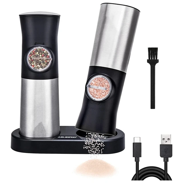 Electric Salt And Pepper Grinder Set, Automatic Pepper Mill