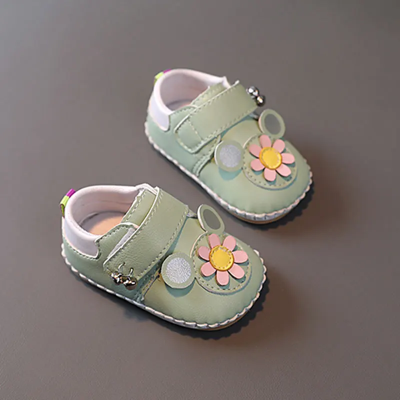 Baby Shoes 2023 Spring Soft Leather Anti Slip Casual Flats Baby Girls Dress Princess Shoes First Walkers Cute Flower Kids Shoes 3