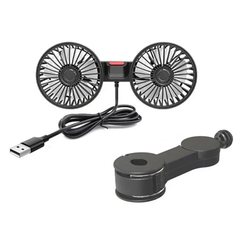 

Car Fan Dual Head Clip Universal 5V USB Powered Adjustable Car Cooling Fan Automobile Interior Dashboard Cooling Accessories
