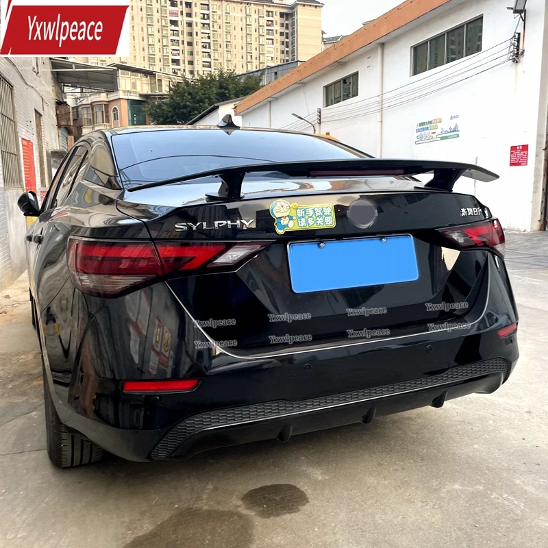 

For Nissan Sentra Sylphy 2020 2021 2022 Spoiler ABS Material Primer Color Rear Trunk Spoiler Car Rear Wing Decoration