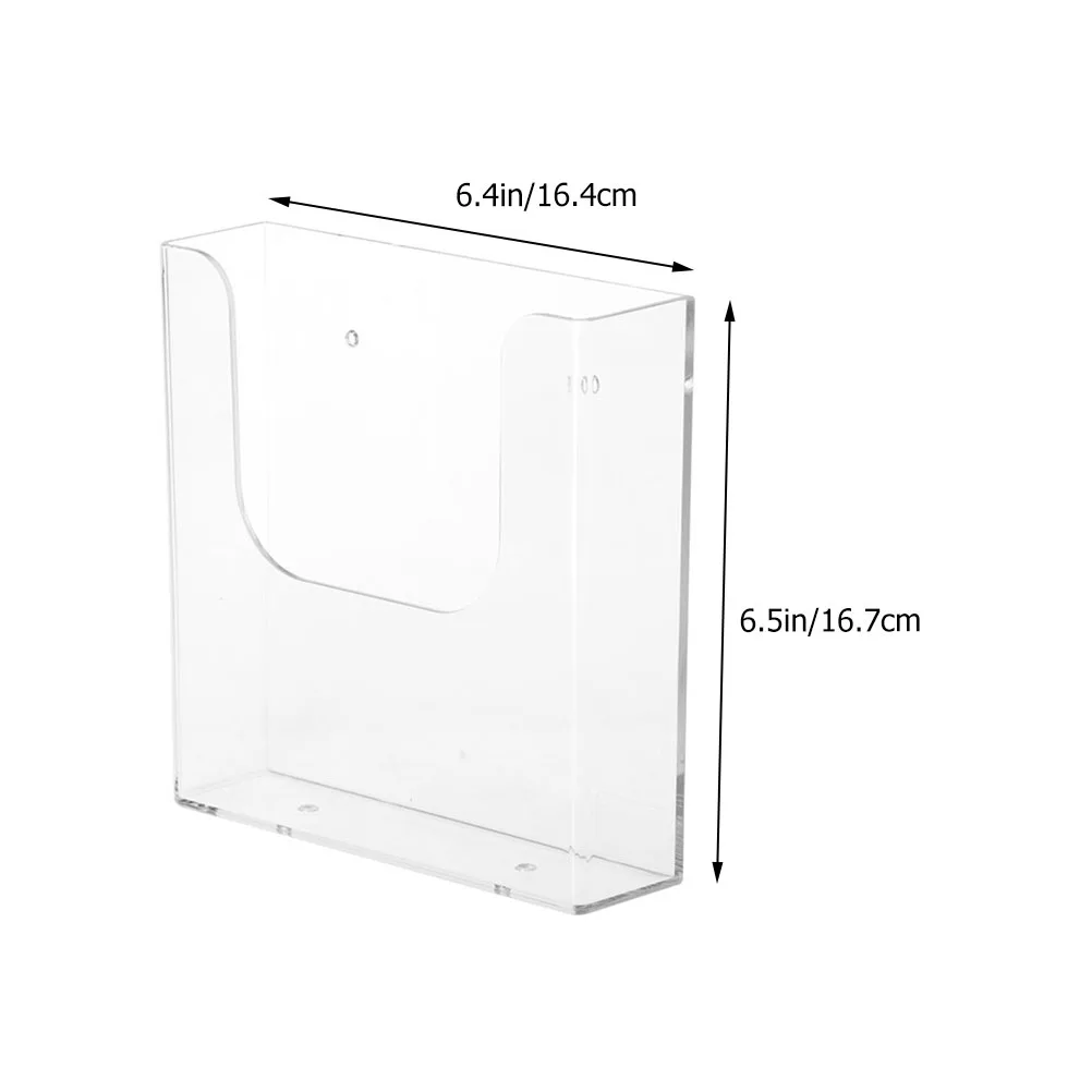 Transparent Acrylic Single-Layer Wall-Mounted Folder Plastic Shelf File Rack A4 Office Data Storage Display Rack Stationery