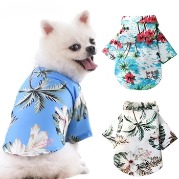 Hawaiian Style Dog Shirt Summer Pet Dog Clothes for Small Medium Dogs Puppy Clothing French Bulldog Pomeranian Pets Outfits