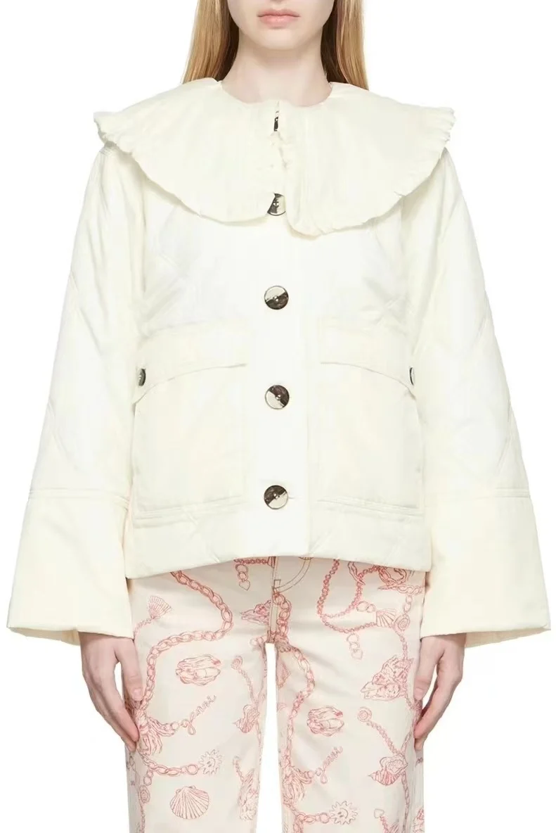 

22 New style baby collar single breasted temperament commuter cotton coat