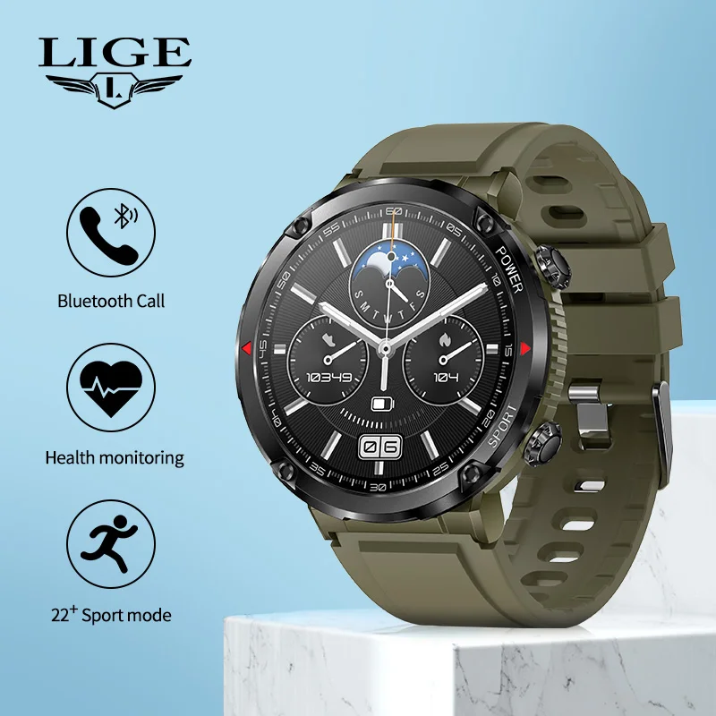 

LIGE 600mAh Men Smart Watch Bluetooth Call Sport IP68 Waterproof Hi-Fi Speakers Various Dials 1.6 Inch IPS Screen Smartwatch Men