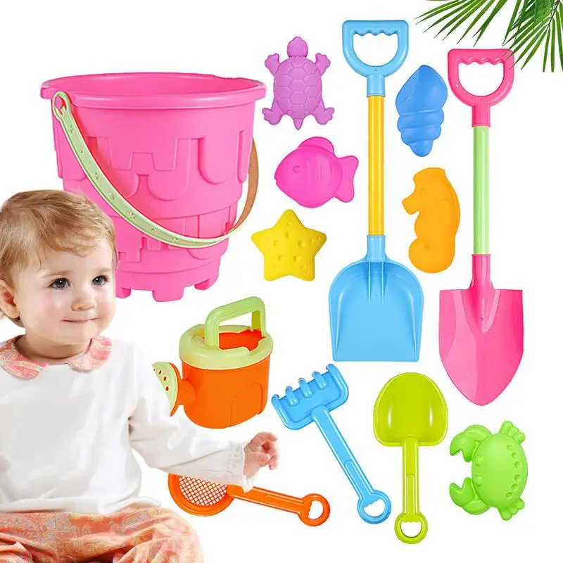 

Toddle Beach Toys Set Beach Bucket Rake Shovel Water Can Toy Outdoor Travel Summer Toys Sand Castle Toys For Kids 3 Boys Girls