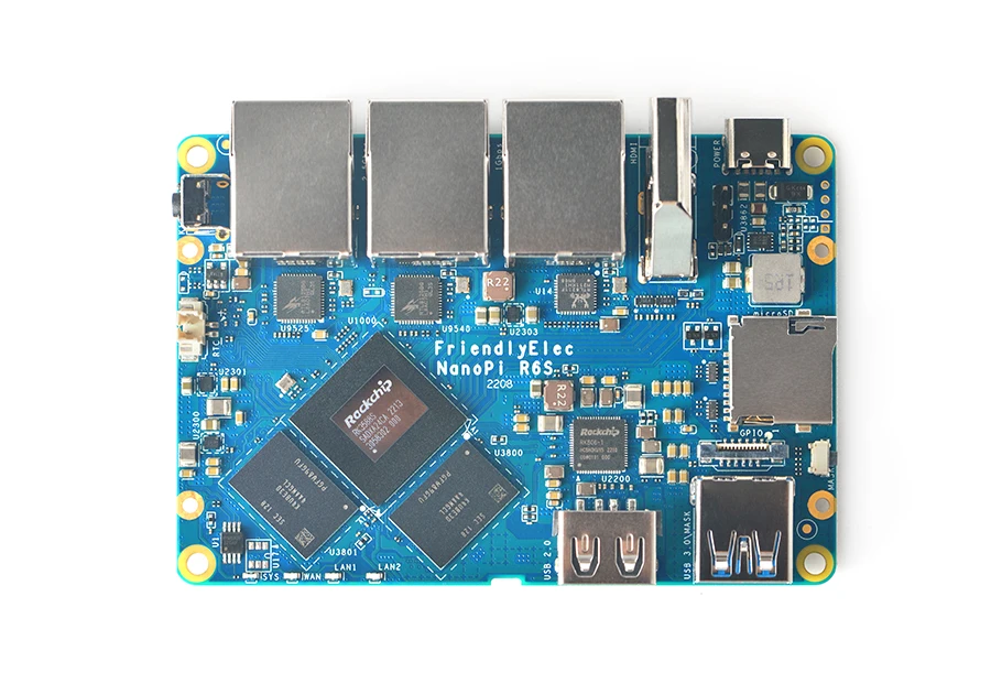 Friendly NanoPi R6S Router RK3588S Cortex-A76, 8GB DDR4 32GB EMMc 2.5G Eth Ubuntu Debian, FriendlyWrt , Android GPU VPU