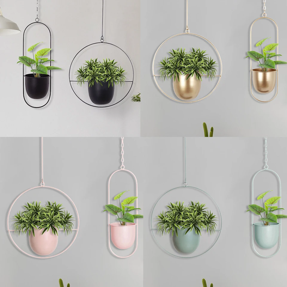 Maceta colgante de Metal para colgar Flores, cadena nórdica, colgador de  pared, cesta, soporte para flores, florero para decoración del hogar,  jardín y balcón, 2 unidades por juego - AliExpress, image size:960x960
