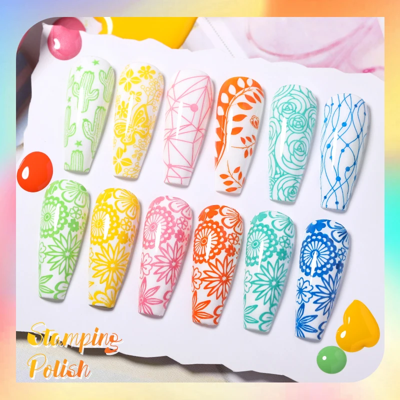 10ml Nail Polish Set BORN PRETTY Gold Silver Black White Color Nail Printing Polish DIY for Plate Design Varnish
