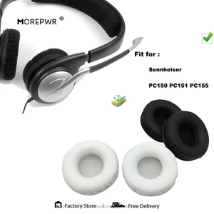 Morepwr New Upgrade Replacement Ear Pads for Sennheiser PC150 PC151 PC155 Headset Parts Leather Cushion Velvet Earmuff Sleeve