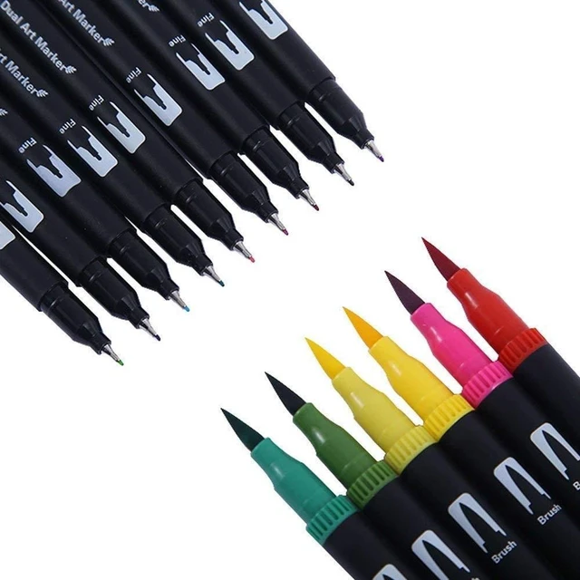 120 Colors Dual Tip Brush Art Marker Pens Coloring Markers Fine & Brush Tip  Pen for Adult Coloring Book Note Taking Art Supplier - AliExpress