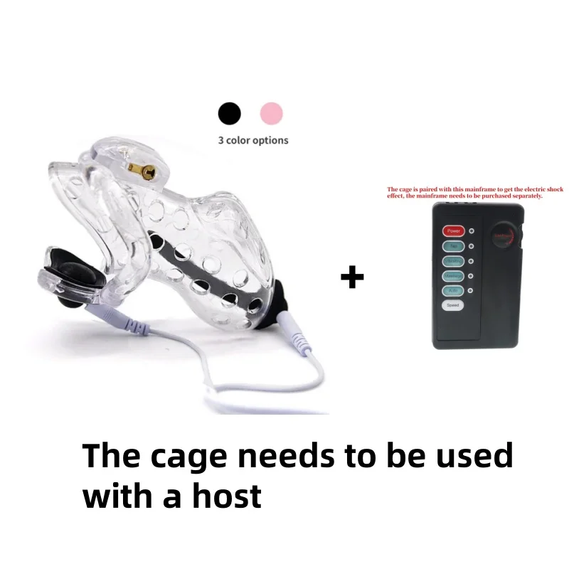 Male Chastity Lock Electric Shock with Urethral Plug Adult Sex Toy