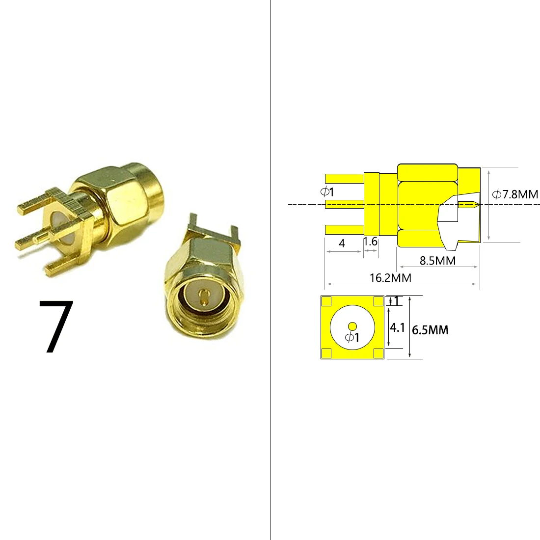 Lot De 1x Connecteurs Rf Femelles Sma à Souder, Br... – Grandado