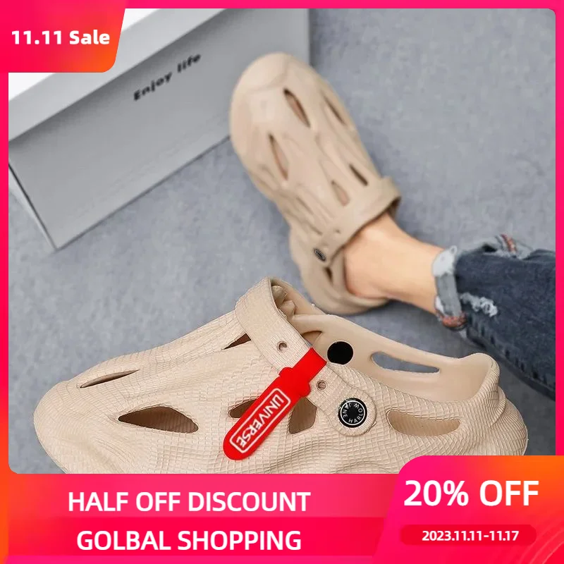 Summer Men's Clogs Sandals Lightweight Breathable Anti-slip Beach Slippers Men Outdoor Slippers Clogs