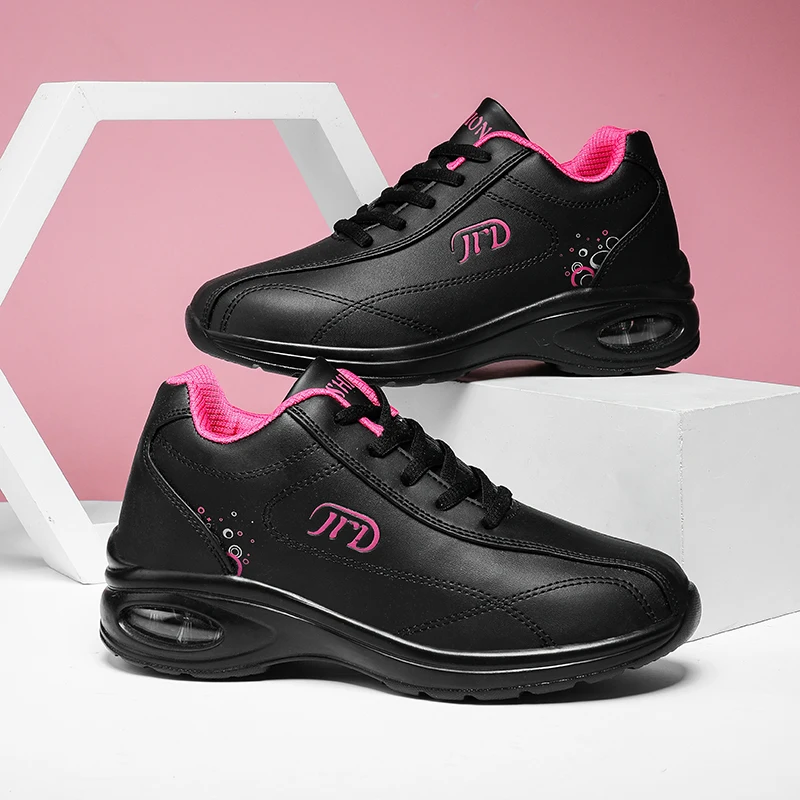 Brand Womens Running Shoes Ladies Comfortable Waterproof Leather Basket Shoes Women High Platform Sneakers Cushion Sports