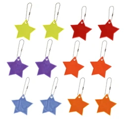 12-Pack Super Bright Star Keychain Pendants in Assorted Colors (12PCS)