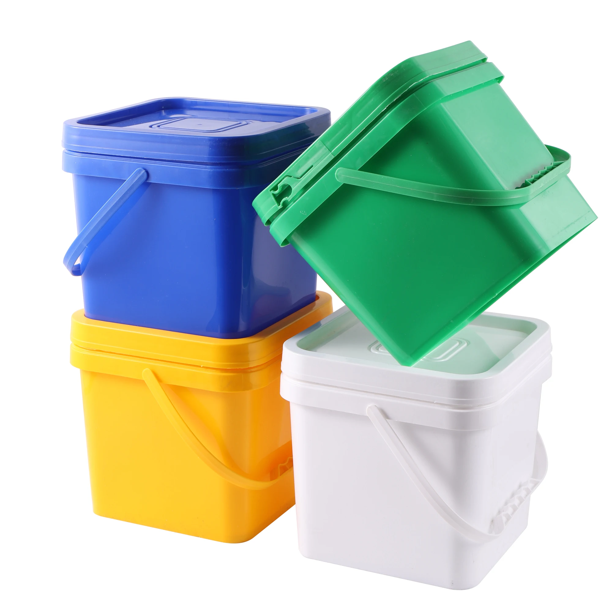 Balde Plástico Portátil com Tampa Balde de Tinta Multifuncional para Armazenamento de Alimentos Barril de Mistura Colorido Exterior Alta Qualidade 5l