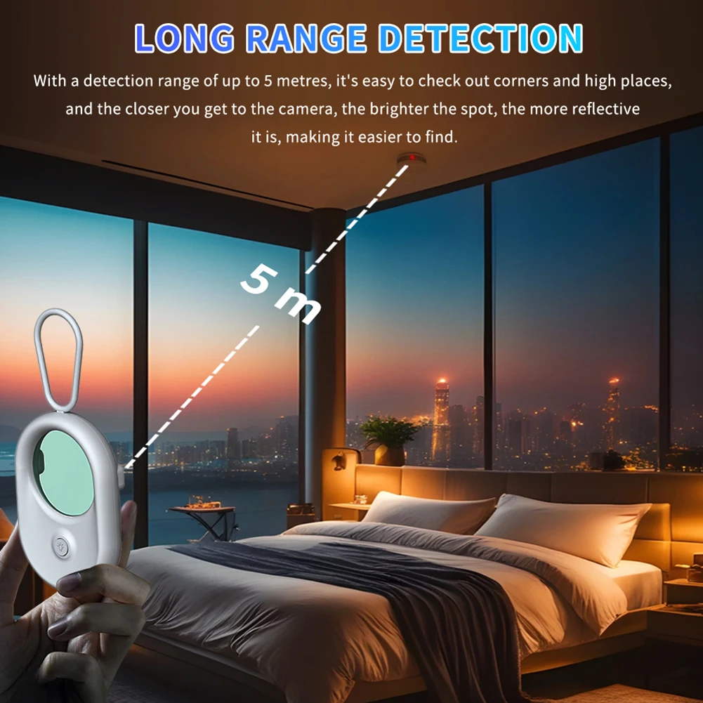 Mini Wireless Camera Detector Dual Modes Sensitivity Signal Detector Security Privacy Protection for Travel Hotel Bathroom