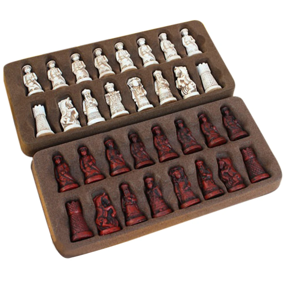 Tanie Przenośne szachownice Mat warcaby zabawki antyczne postacie szachy zestaw kreatywnych gier szachowych rozrywki