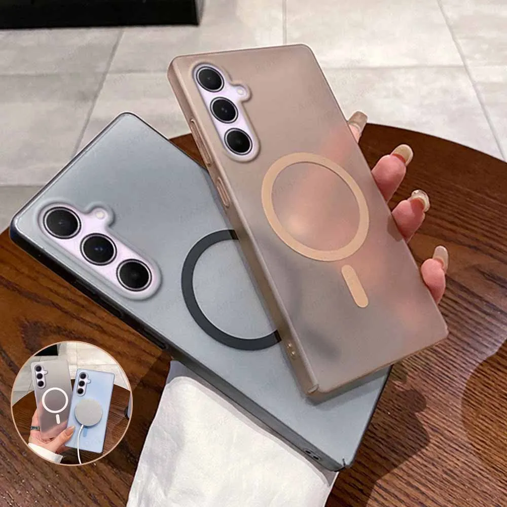 Sleek Transparent Magnetic Phone Case with Matte Finish for Magsafe Compatibility