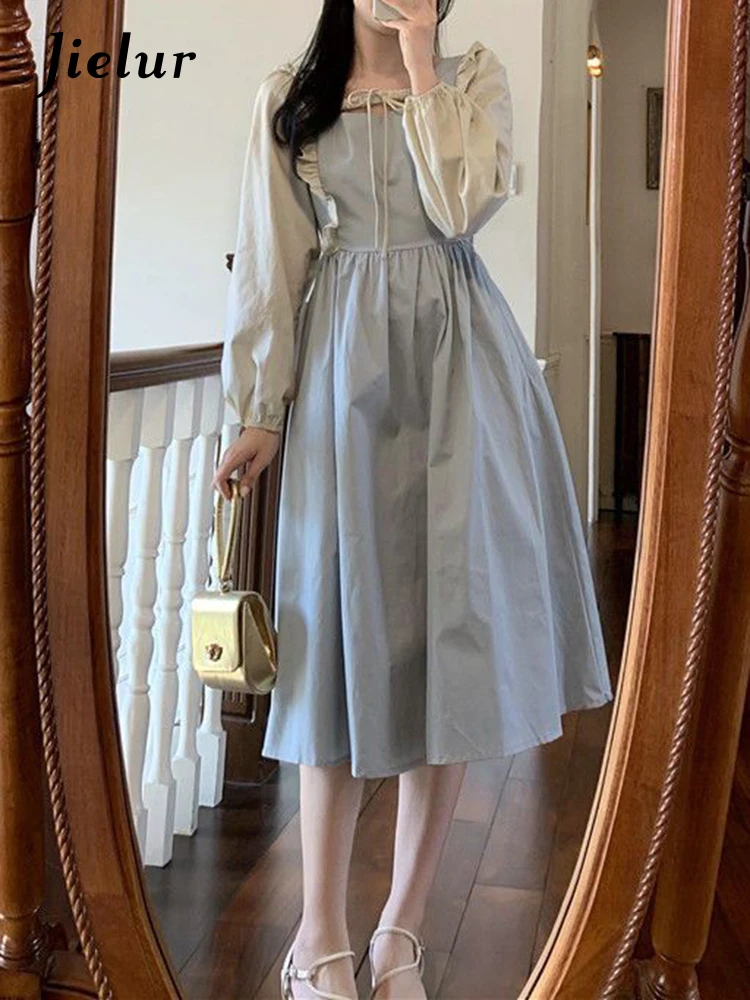 

France Vintage Kawaii Princess Dress Women Elegant Party Casual High Waist Long Sleeve Fashion Female Midi Dresses Autumn