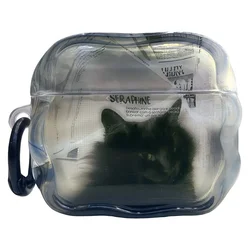 Charming Cat Print Durable Earphone Case with Protective Ring and Dustproof Design - Airpods 3 (JES1 with Ring)