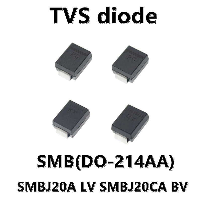 (20 Pz) Smbj20A Lv Smbj20Ca Bv Smd Tvs Diodo Di Soppressione Transitoria Smb Do-214Aa 20V