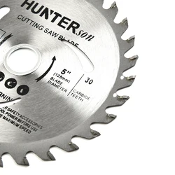 5in 125mm Carbide Circular Saw Blade 12000RPM 30T Wood Cutting Disc For Woodworking 30Teeth 20mm Bore Cutting Solid Wood