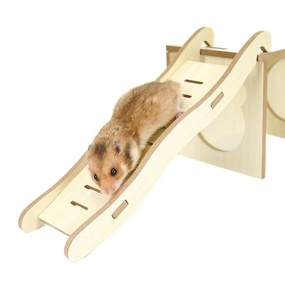 Wave Shape Wooden Hamster Ladder Wood Animals Cage Ladder Hamster Suspension Bridge Decorative Hamster Climbing Ladder