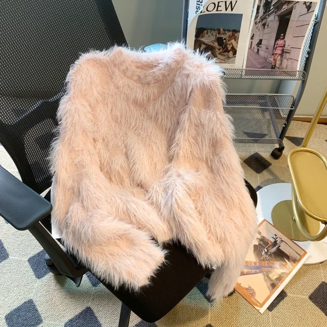 Fluffy Plush Loose Pullover Sweater 4