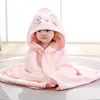 Toddler Bathrobe Infant Bath Towel Boy Girl Blankets Swaddle With Hood Cartoon Coral Fleece Towel Blanket Newborn Kids Bedding 2