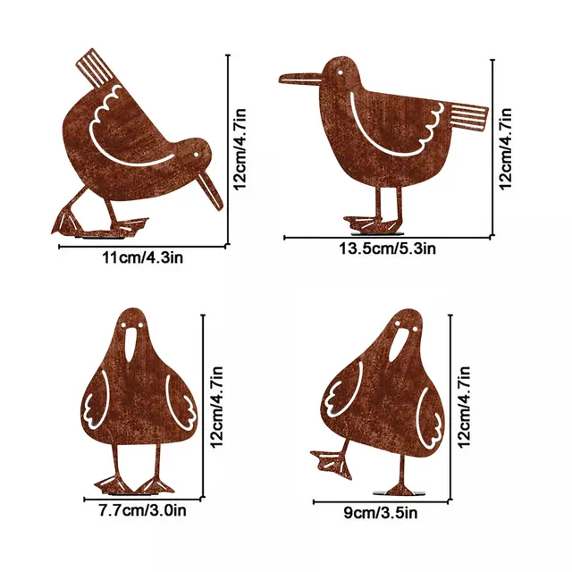 Rozsdás Fém Sirály Sziluettek Kerti Kerítés Dekoráció Madár Acél Vidéki Udvari Művészeti Jelek Kertész Tétek - Image 4