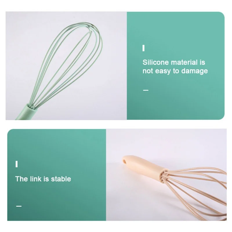 10/12 inches Manual Egg Beater Plastic Silicone Balloon Whisk Cream Mixer Stirring Mixing Whisking Balloon Coil Style Egg Tools