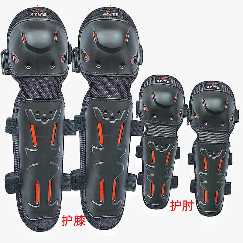 Motorcycle knee pads motorcycle elbow pads motorcycle protection pads Motorcycle Knee Pads 4-Piece Set Nylon Cloth Elbow Pads Knee Cross Bicycle Racing Anti-Fall Sports