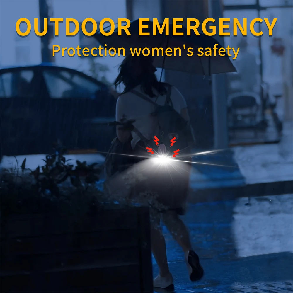 Personal Alarm Keychain Rechargeable With Light 130db Self Defense Siren Safety Alarm For Women Girl Personal Keychain Alarm