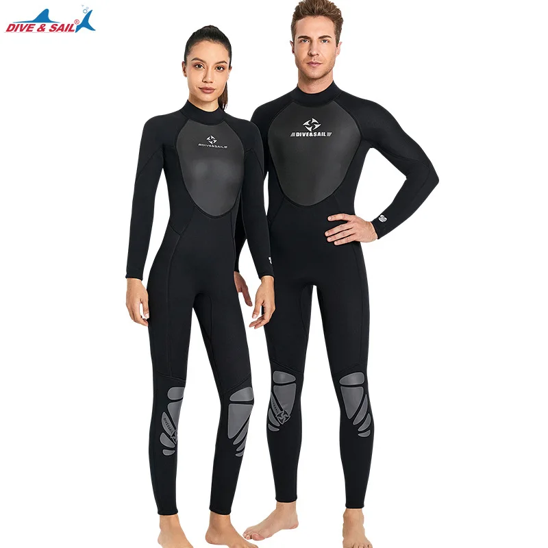 Men 3MM Neoprene Wetsuit One-piece Warm Women Full-body Wetsuit