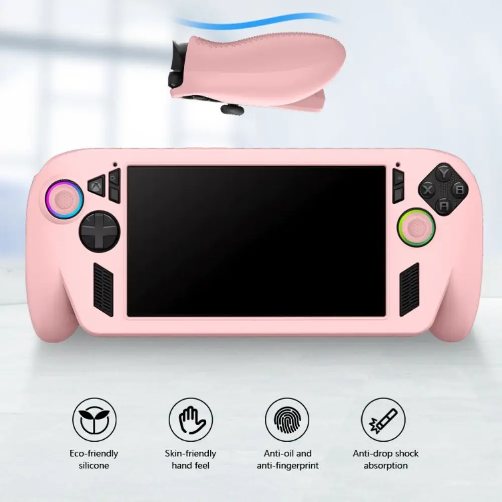New Silicone Handheld Game Console Case Soft Shockproof Protective Cover Anti Slip Ergonomic Host Shell for ROG Xbox ally X