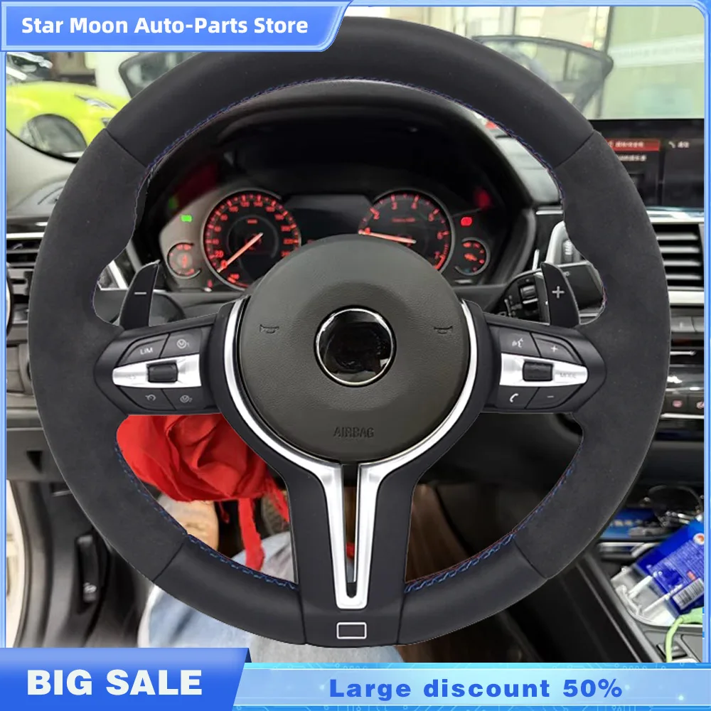 BMW 3シリーズ F30 F34 カーボン製 ステアリング ステッカー ステアリングカバー 8点セット BMW 3 4シリーズ F30 F31 F32 F34 2013-2019 カーボンファイバー