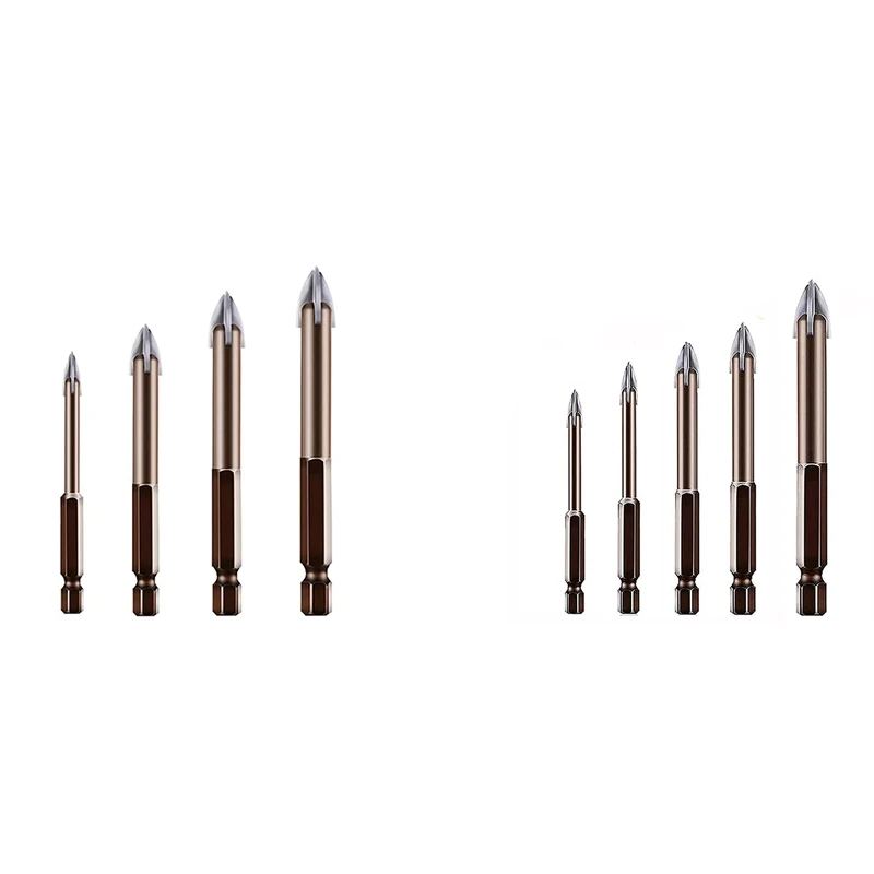 

Efficient Universal Drilling Tool, Multifunctional Triple-Cornered Cross Alloy Drill Bit Set