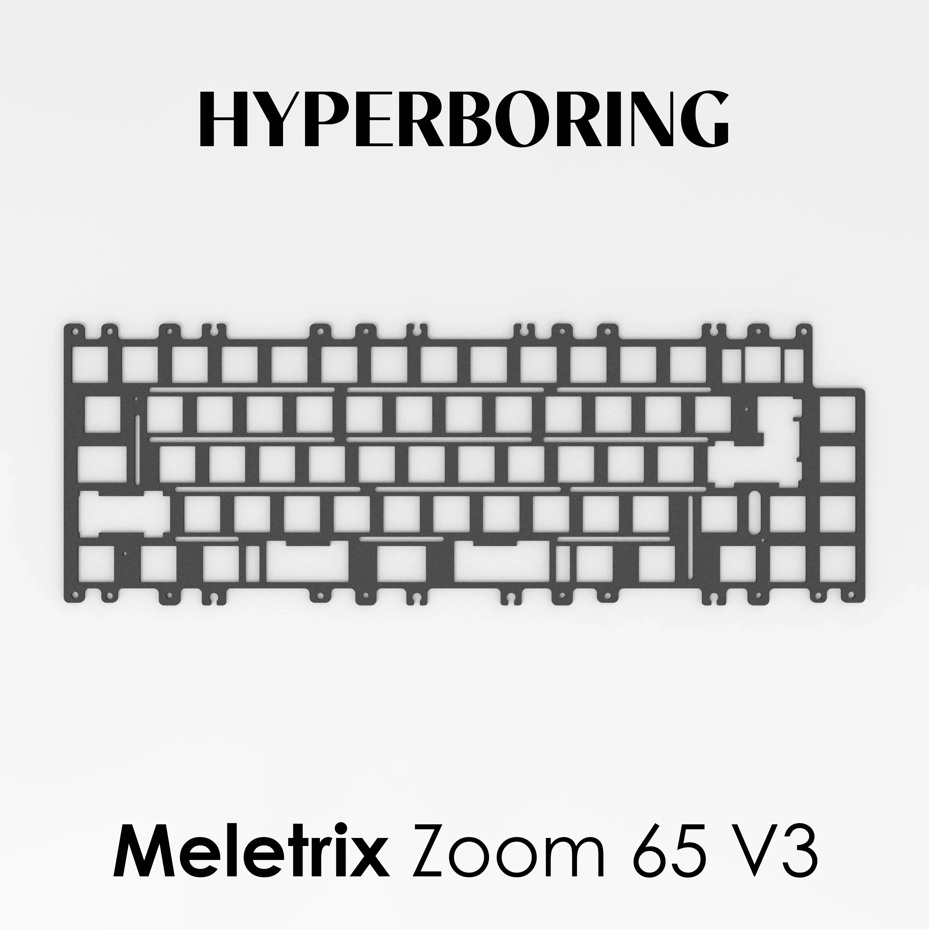 Meletrix Zoom65 V3 keyboard plate PP PC FR4 CF Brass