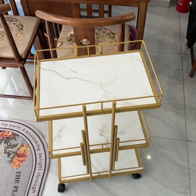 Description Picture 3 of itemLuxury Iron Salon Trolleys Salon Furniture Manicure Mobile Tools Trolley Modern Commercial Multi-layer Storage Beauty Cart