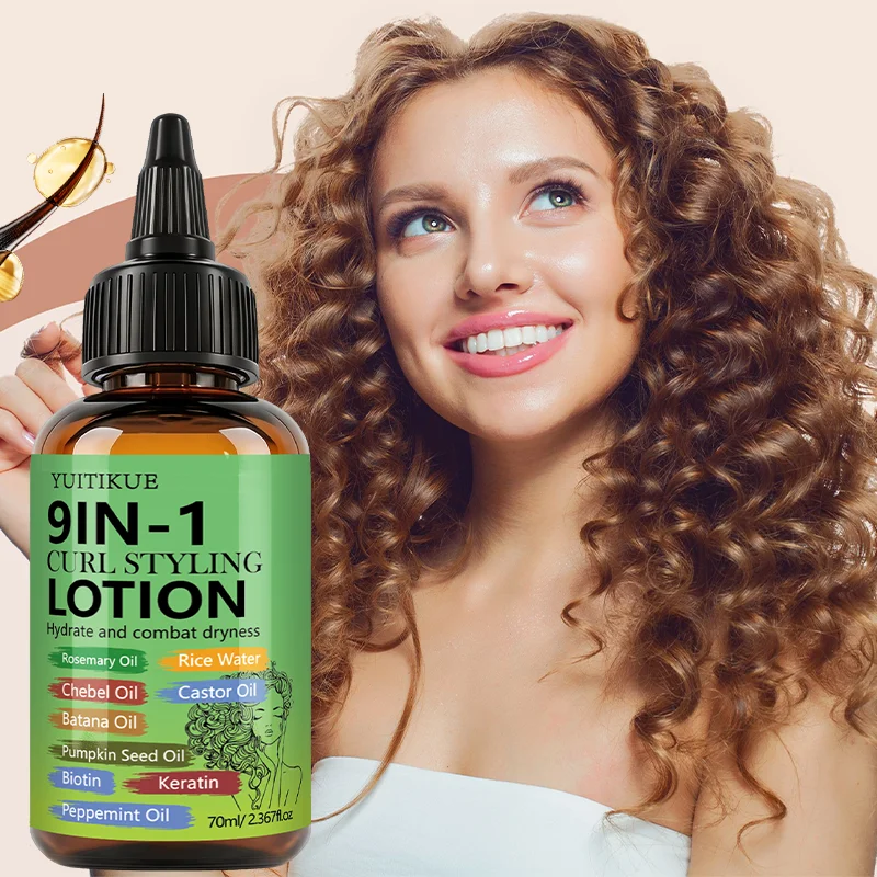 YUITIKUE 9-in-1 Hair Styling Lotion, Hydrates Dry Hair, Reduces Frizz & Enhances Curl Definition