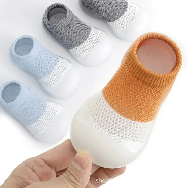 Summer New Combed Cotton Anti Slip and Breathable Children's Soft Sole Shoes Baby Walking Shoes Mesh Faced Baby Floor Socks