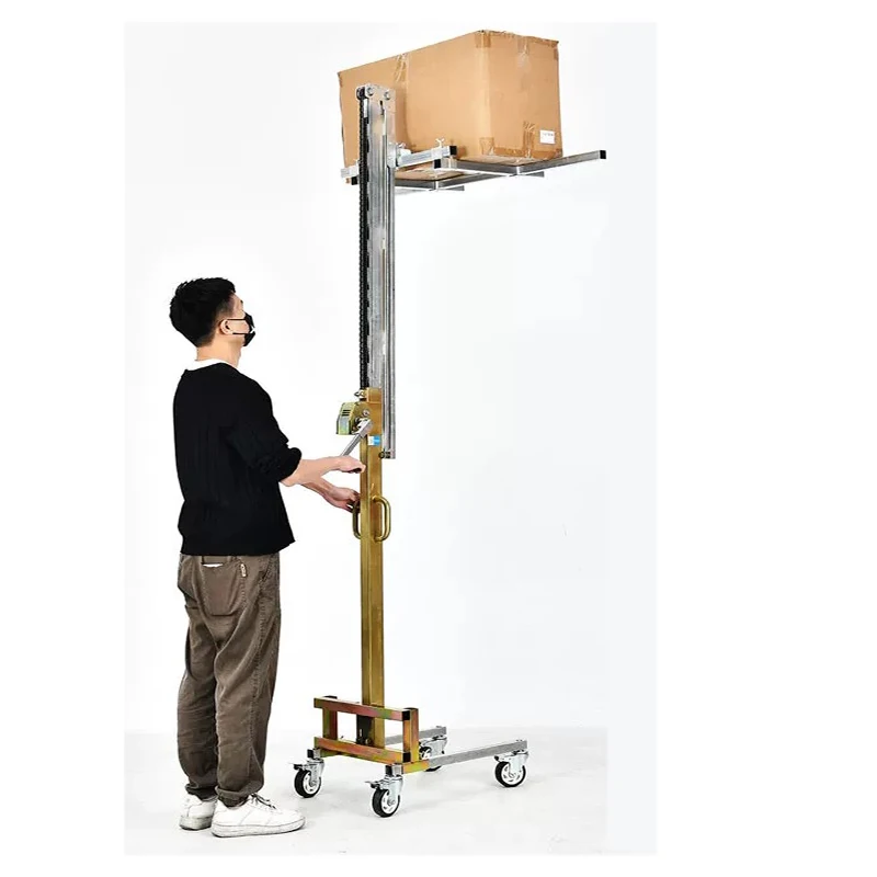 Handstapler, Drahtseilwinde, Licht, manuelles Be- und Entladen, Gabelstaplerlager, 80 kg, Lagerlogistik, Handhabung, Gabelstapler